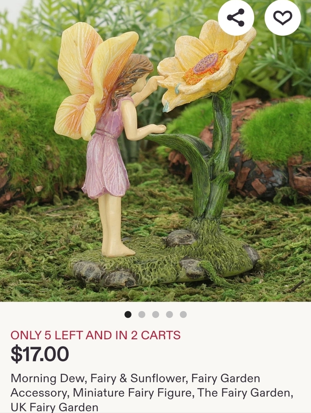 Fairy Garden Yellow Sunflower Fairy Figurine -